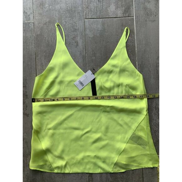 $148 J BRAND Lucy Silk Cami Tank Top SOLD OUT Designer Neon Yellow FORSYTHIA M - Picture 8 of 12